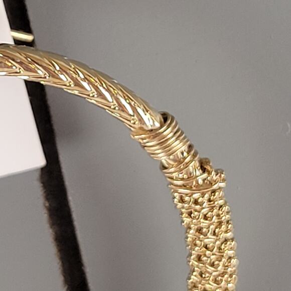 Textured Gold Tone Large Hoop Earrings NWT Nordstrom Rack 14th & Union 2" - Picture 3 of 7